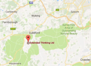 Extended Thinking Marketing Consultancy Surrey map